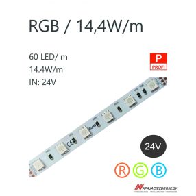 LED pás HQS-5050-60LED 14,4W / 24V / RGB LED pás HQS-5050-60LED 14,4W / 24V / RGB