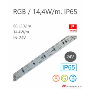 LED pás HQS-5050-60LED 14,4W / 24V / RGB / IP65 LED pás HQS-5050-60LED 14,4W / 24V / RGB / IP65