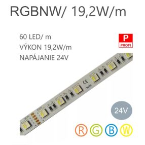 LED pás HQS-5050-60LED 19,2W / 24V / RGBNW LED pás HQS-5050-60LED 19,2W / 24V / RGBNW