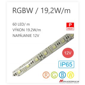 LED pás HQS-5050-60LED 19,2W / 12V / RGBW / IP66 LED pás HQS-5050-60LED 19,2W / 12V / RGBW / IP66