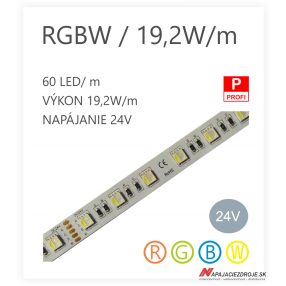LED pás HQS-5050-60LED 19,2W / 24V / RGBW LED pás HQS-5050-60LED 19,2W / 24V / RGBW