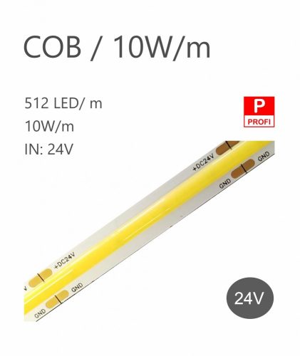 LED pás HQS-COB 10W / 24V / studená biela