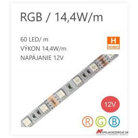 LED pás LC-5050-60LED 14,4W / 12V / RGB LED pás LC-5050-60LED 14,4W / 12V / RGB