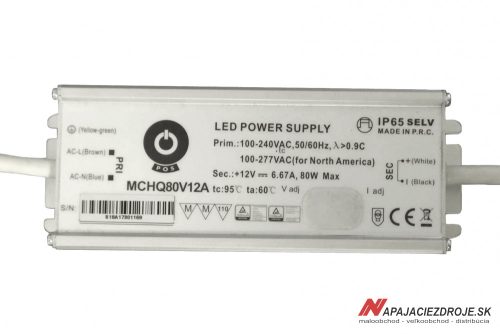 LED napájací zdroj 80W / 12V MCHQ80V12A