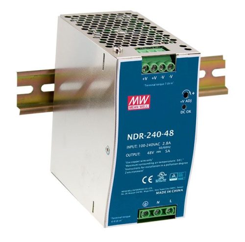 NDR-240-24 napájací zdroj na DIN lištu 240W / 24V 