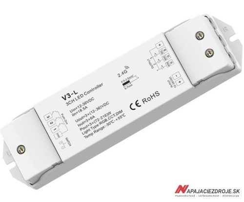 Prijímač RF trojkanálový PRO-V3-L (3x6A)