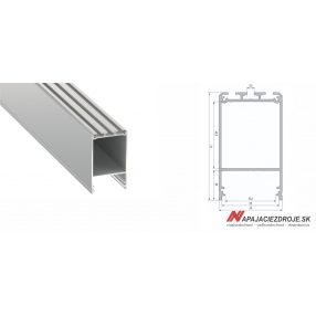 DIZAJNOVÝ PROFIL (SVIETIDLO) TYP CLARO PRE 3 x 12MM PÁS