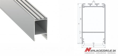 DIZAJNOVÝ PROFIL (SVIETIDLO) TYP CLARO PRE 3 x 12MM PÁS
