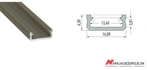 ALU PROFIL TYP D (bronz anodizovaný)