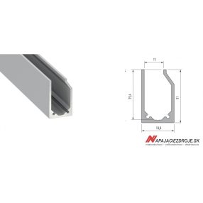 ALU PROFIL TYP I10 (strieborný anodizovaný) ALU PROFIL TYP I10 (strieborný anodizovaný)