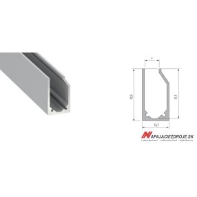 ALU PROFIL TYP I6 (strieborný anodizovaný) ALU PROFIL TYP I6 (strieborný anodizovaný)