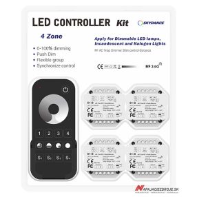Sada RF ovládač RT6 a 4x prijímač pre stmievanie 230V TRIAC  (1-kanál)   Sada RF ovládač RT6 a 4x prijímač pre stmievanie 230V TRIAC  (1-kanál)
