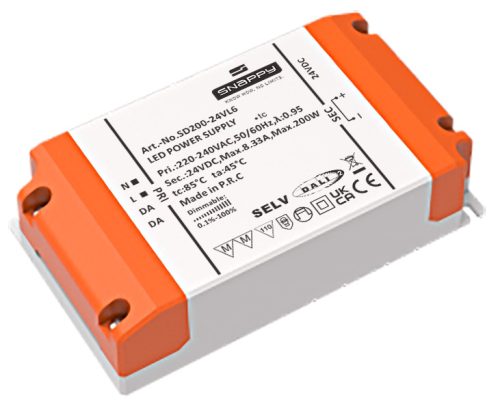 SNAPPY SD200-24VL6, stmievateľný profi LED napájací zdroj 200W/24V