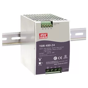 TDR-480-24 trojfázový zdroj na DIN lištu 480W / 24V 
